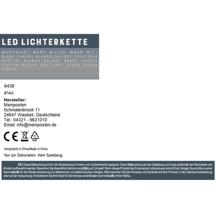 Lichterkette warmweiß 576 LEDs Timer Gartenbeleuchtung innen & außen
