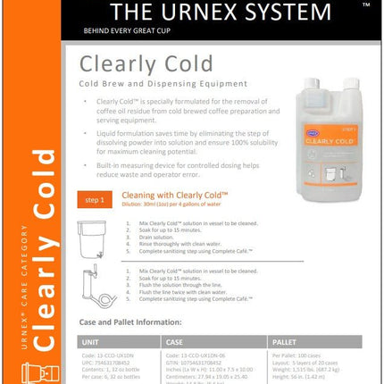 Urnex Clearly Cold Reinigungs-Mittel – 1000 ml für Cold-Brew