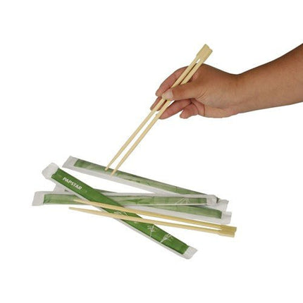 PAPSTAR Essstäbchen "pure" 23 cm, einzeln verpackt, 50 Paar | Folie (50 Paare)