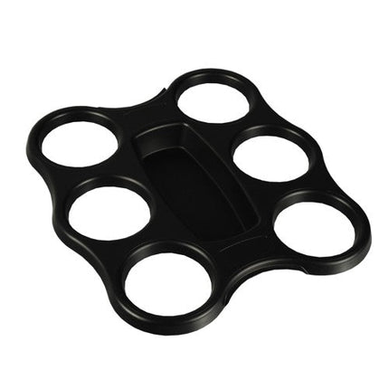 Starpak 3 Becher-Trays, PS 22,4 cm x 24,4 cm x 2,4 cm schwarz für 6 Becher | Schrumpffolie (3 Stück)