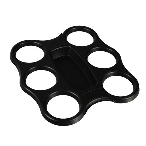 Starpak 3 Becher-Trays, PS 22,4 cm x 24,4 cm x 2,4 cm schwarz für 6 Becher | Schrumpffolie (3 Stück)