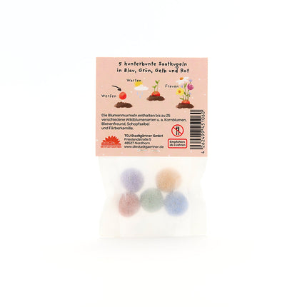 5 Blumenmurmeln im Tütchen "HDGDL" - Hab dich ganz doll lieb