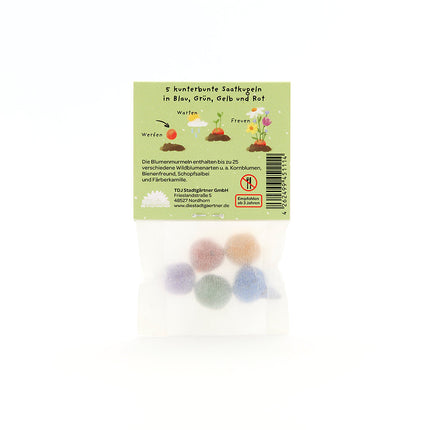 5 Blumenmurmeln im Tütchen "Gans lieben Dank"