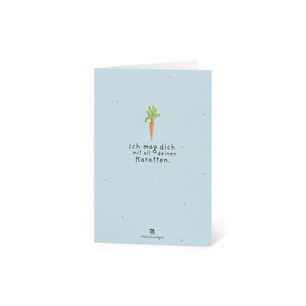 Grußkarte - Ich mag dich mit all deinen Karotten