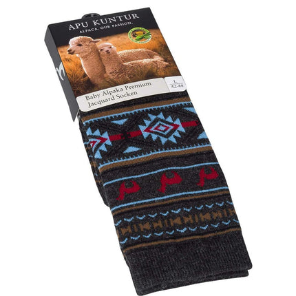 Apu Kuntur - Alpaka Jacquard Socken - Alpaka-Mix