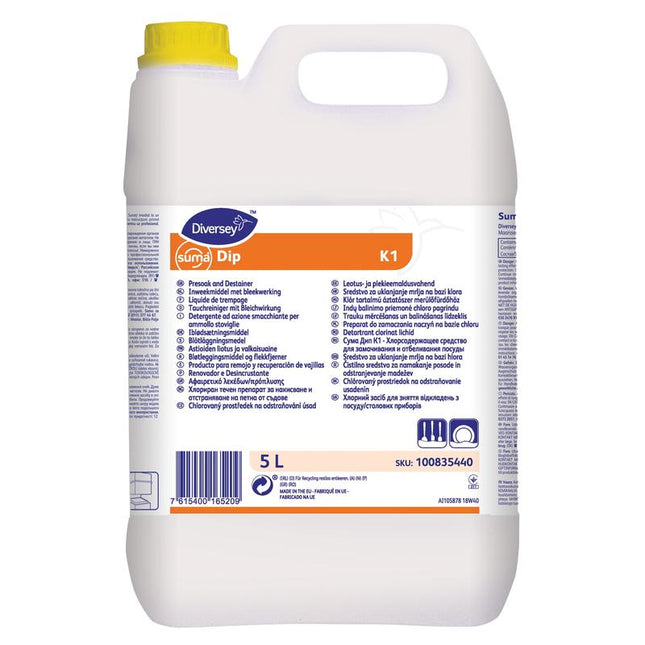 Suma Dip K1, Flüssiger, chlorhaltiger Tauchreiniger | Kanister (5 l)