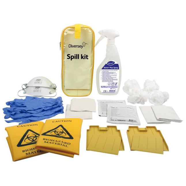 Diversey Oxivir Plus Spray Spill Kit, 1x Oxivir Plus Spray und 2x Spill Kit in Aufbewahrungstasche | Packung (1 Stück)