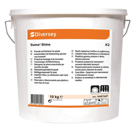 Suma Shine K2, Pulverförmiger, bleichender Tauchreiniger | Eimer (10 kg)