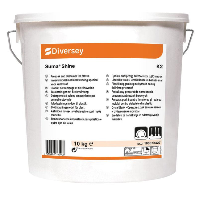 Suma Shine K2, Pulverförmiger, bleichender Tauchreiniger | Eimer (10 kg)