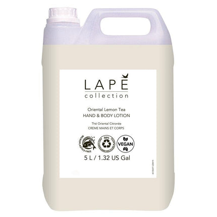 LAPĒ Collection Oriental Lemon Tea Hand & Body Lotion, Handlotion mit orientalischem Duft | Kanister (5 l)