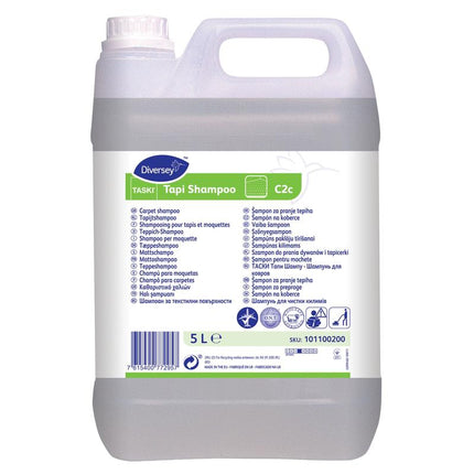 TASKI Tapi Shampoo, Neutrales Teppich-Shampoo, Wollsiegel geprüft, O.N.T. Technologie | Kanister (5 l)