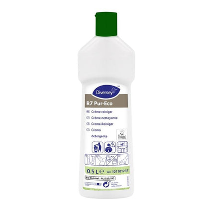 Diversey R7 Pur-Eco, Creme-Reiniger für harte, wasserfeste Oberflächen | Flasche (500 ml)