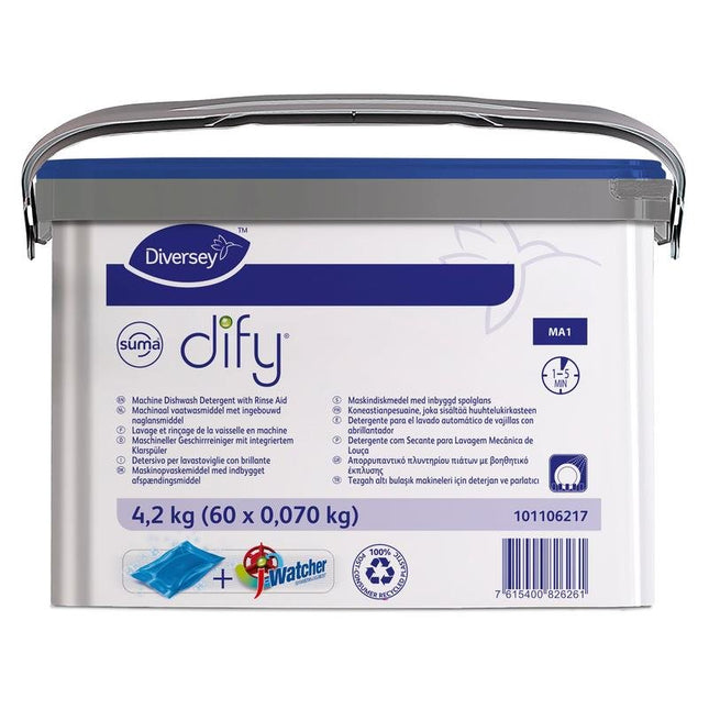 Suma Dify MA1, All-in-One-Produkt für gewerbliche Eintankmaschinen | Packung (60 Stück)