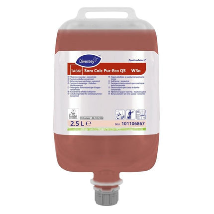TASKI Sani Calc Pur-Eco QS, Sanitär-Grundreiniger auf Basis Zitronensäure, Hochkonzentrat, EU Umweltzertifizierung | Beutel (2500 l)