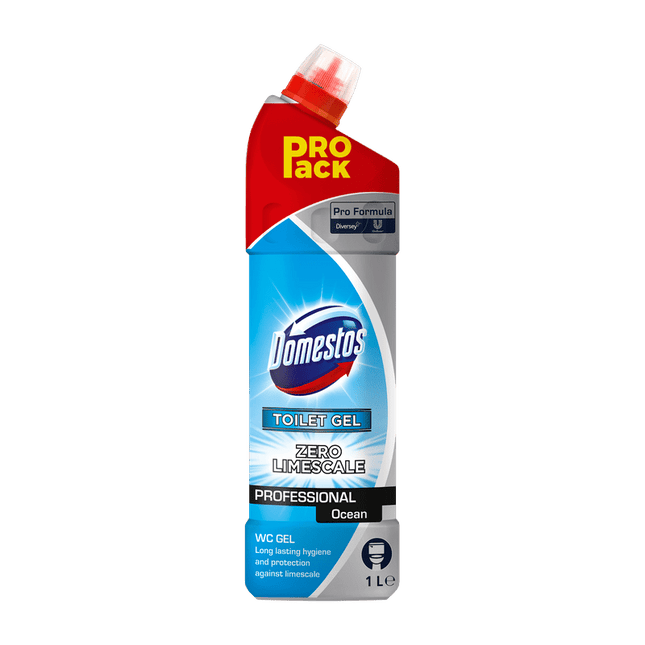 DOMESTOS Professional WC Reiniger Ocean, WC Reiniger gegen Kalk und Urinstein | Flasche (1 l)