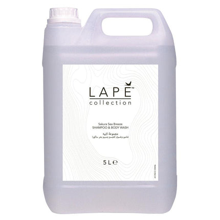 LAPE Earth Collection Sakura Sea Breeze Body Wash & Shampoo, Ökozertifiziertes Duschgel & Haarshampoo mit zartem Duft nach Kirschblüten und frischer Meeresbrise | Kanister (5 l)