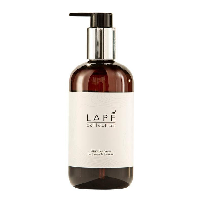 LAPE Earth Collection Sakura Sea Breeze Body Wash & Shampoo, Ökozertifiziertes Duschgel & Haarshampoo mit zartem Duft nach Kirschblüten und frischer Meeresbrise | Flasche (300 ml)