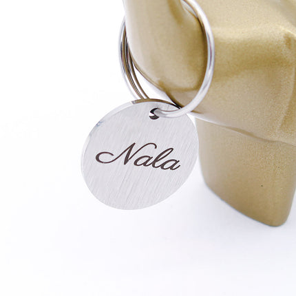 Hundemarke mit Gravur, Name und Telefon personalisiert, rund, 25mm oder 30mm in verschiedenen Farben