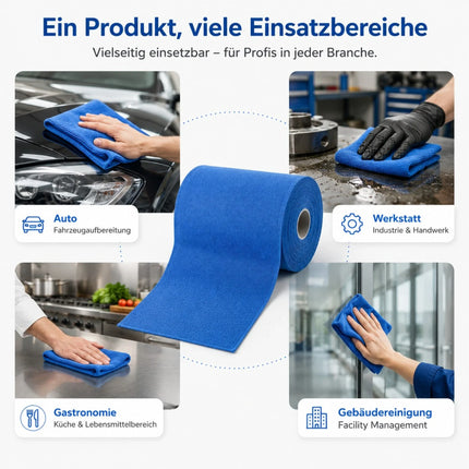 Microfasertücher auf Rolle - 75 Stück - Blau - 30 x 30 cm