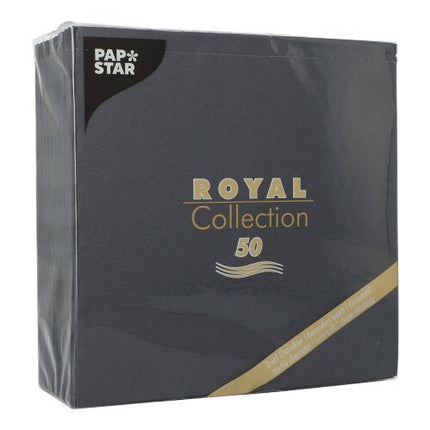 PAPSTAR 50 Servietten "ROYAL Collection" 1/4-Falz 40 x 40 cm schwarz