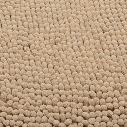 Badematten Set 2-teilig, Mikrofaser Chenille, rutschfest, Beige