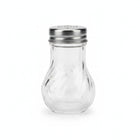 Gewürzstreuer Glas geriffelt mit Edelstahldeckel, transparent, Akkaya