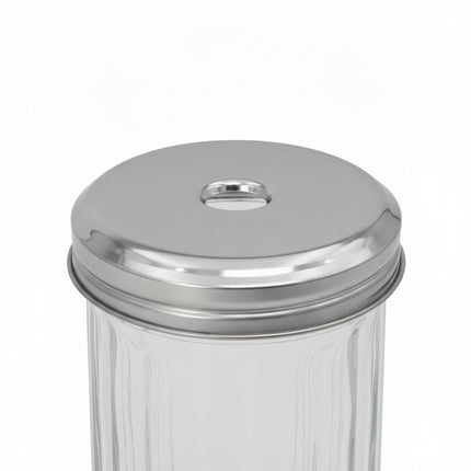 Zuckerstreuer Glas 100-300 ml mit Metalldeckel, für Zucker, Gewürze und Öl