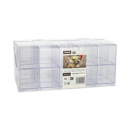 Starpak 30 Fingerfood - Schalen, PS eckig 55 ml 4,7 cm x 4,2 cm x 4,2 cm glasklar | Dose (30 Stück)