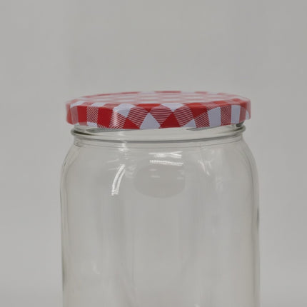 Vorratsglas 1 Liter, luftdicht, Metalldeckel, Glas klar - Vorratsdose für Lebensmittel