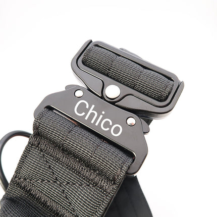 Taktisches Hundehalsband für große Hunde mit Namen graviert