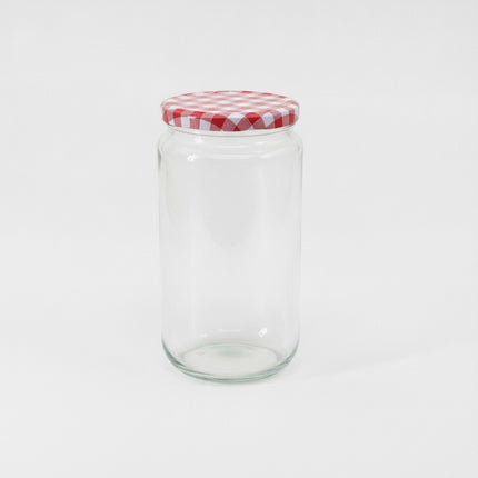 Vorratsglas mit Schraubdeckel 0,77 Liter, Glas, Deckel rot-weiß kariert