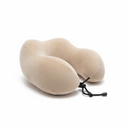 Nackenkissen für Reisen, U-Form, Plüsch, beige, Nackenstütze Auto und Flugzeug