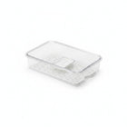 Kühlschrank Organizer Größe M, transparent, Kunststoff, mit Abtropfgitter - DEERBOX