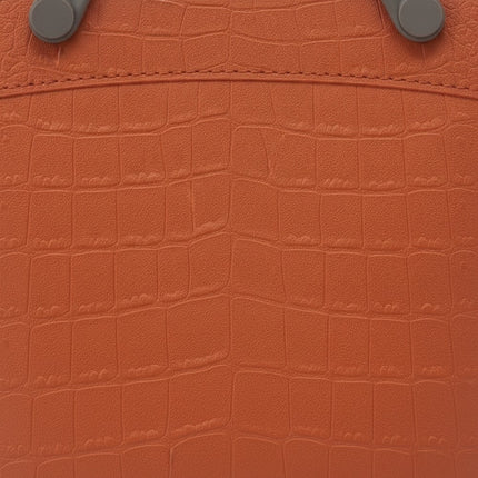 Einkaufskorb Kunststoff, Orange, Kroko-Optik, mit stabilen Griffen, Modell M1