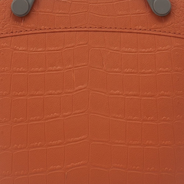 Einkaufskorb Kunststoff, Orange, Kroko-Optik, mit stabilen Griffen, Modell M1