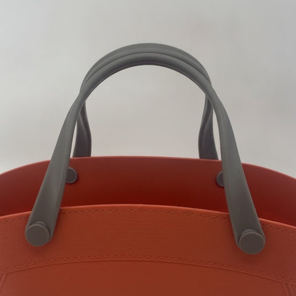 Einkaufskorb Kunststoff, Orange, Kroko-Optik, mit stabilen Griffen, Modell M1