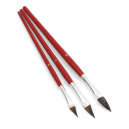 Nölle Profi Brush Ausbesserungspinsel Set, feine Naturhaare, Gr. 4-8 | 1 Stück