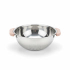 Küchensieb mit Griffen, Edelstahl, Silber/Rosa, rutschfeste Kunststoffgriffe