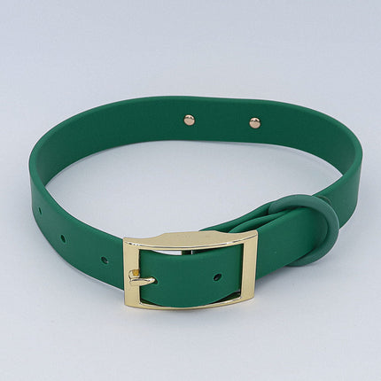 Wasserfestes Biothane Hundehalsband "Baxter" mit Gravur – Name & Telefonnummer – Outdoor – Grün oder Schwarz – S, M, L