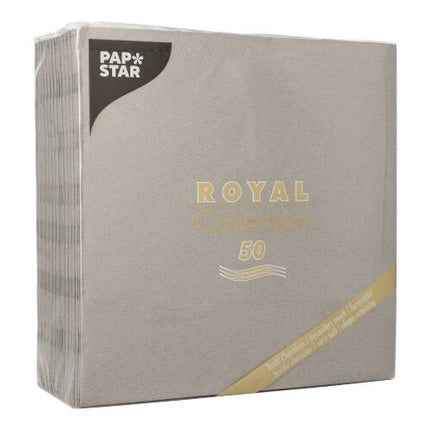PAPSTAR 50 Servietten "ROYAL Collection" 1/4-Falz 40 x 40 cm grau