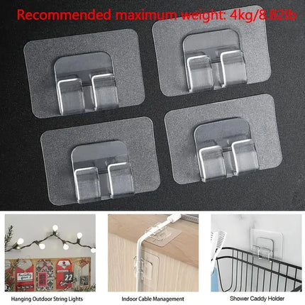SEO. 10er Set Transparente Klebe Haken für Außen - Lichterketten, Kabelführung Organizer - Wasserdicht, Selbstklebend & UV - beständig - Linkreich