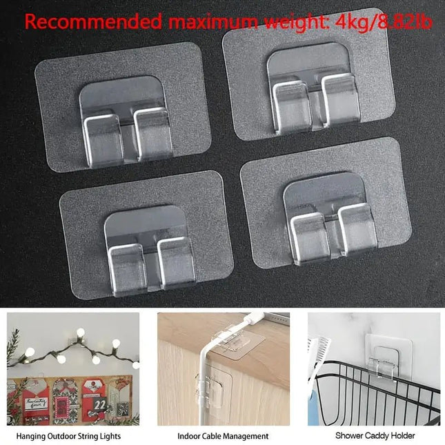 SEO. 10er Set Transparente Klebe Haken für Außen - Lichterketten, Kabelführung Organizer - Wasserdicht, Selbstklebend & UV - beständig - Linkreich