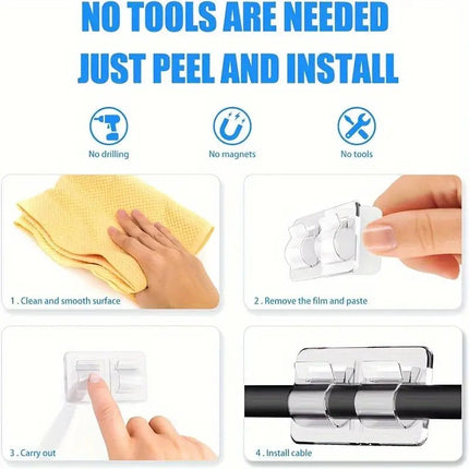 SEO. 10er Set Transparente Klebe Haken für Außen - Lichterketten, Kabelführung Organizer - Wasserdicht, Selbstklebend & UV - beständig - Linkreich