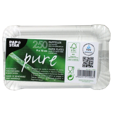 PAPSTAR 250 Teller, Pappe "pure" eckig weiss