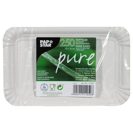 PAPSTAR 250 Teller, Pappe "pure" eckig weiss