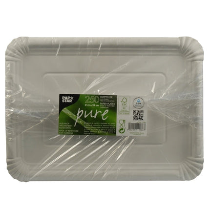 PAPSTAR 250 Teller, Pappe "pure" eckig weiss