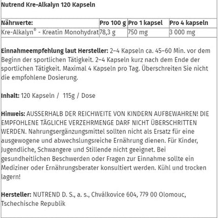 Nutrend Kre-Alkalyn 120 Caps