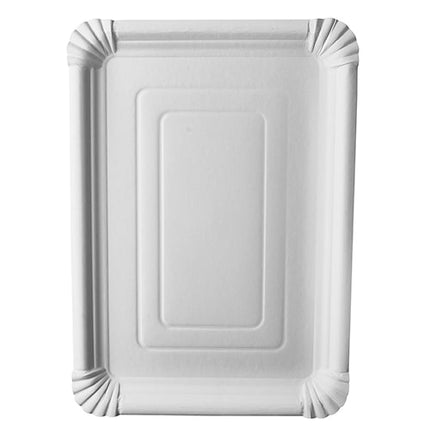PAPSTAR Teller eckig 24x33 cm, Pappe "pure", weiß | Folie (125 Stück)