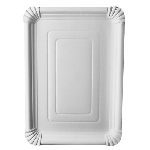 PAPSTAR Teller eckig 24x33 cm, Pappe "pure", weiß | Folie (125 Stück)