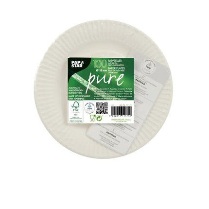 PAPSTAR 100 Teller, Pappe "pure" rund
